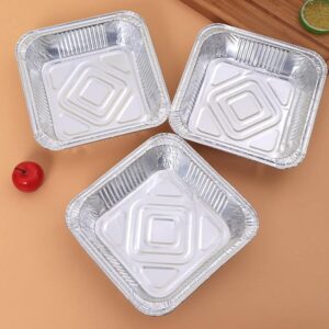 Square Aluminum Foil Food Container | Disposable Aluminium Food Plate Bowl - 10pcs - Image 1