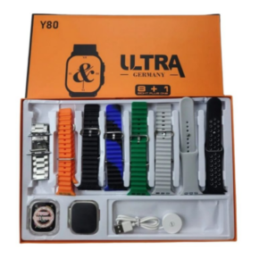 Y80 Ultra 8 In 1 Smart Watch With 8 Straps (Random color) - Image 4