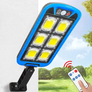 Solar Street COB Light With Sensor ZB-150B | Motion Sensor Security Streetlights for Parking Lot - Remote Control (Random color) - Image 1