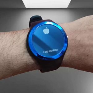 Round Shape Led Digital Watch with Apple Logo Digital Watch-watch for  Men and Women (Random Color ) - Image 3