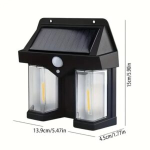 Double Head Antique Solar Sensor Lamp Solar Warm Lighting Lamp Outdoor Wall Lights - Image 3