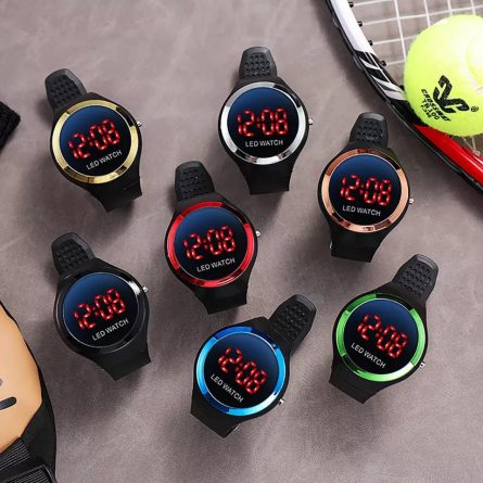 Digital LED Smart Round Shape Watch Round Colorful Ring LED Watch LED Digital Watch(Random color) - Image 4