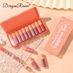 Dragon Ranee 10 Pieces Velvet Matte Pink Lipstick Set Sexy Long Lasting Makeup Waterproof Lip Gloss for Girls DR23 - Image 4