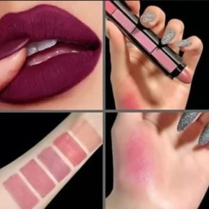 Pack Of 2 Pcs Huda Beauty 5 In 1 Lipstick Nude Shades - Image 6