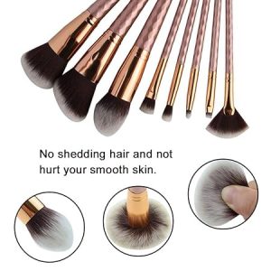 8 PCs Diamond Unicorn Handle Makeup Brush Set - Image 3