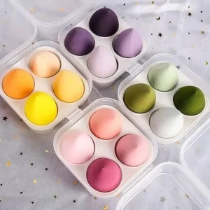 Beauty Blender 4 Pcs Set With Holder Box (Random color) - Image 5