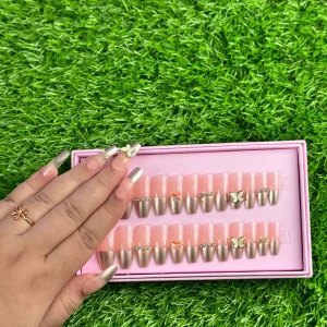 24 Pcs Blush Butterfly Nails (with glue ) - Image 4