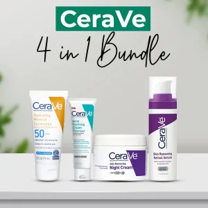 CeraVe 4 in 1 Skincare Kit Night Cream, Sunblock, Cleanser & Serum for Radiant Skin - Image 3