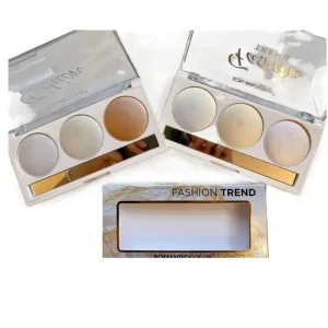 3 In 1 Fashion Trend-ROMANTIC COLOR Blusher And Highlighter Shade Makeup Kit - Image 1