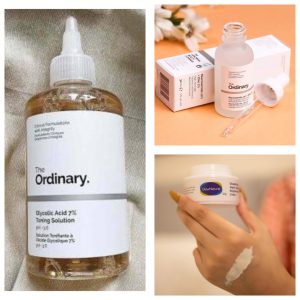 Pack of 3 The Ordinary Glycolic Acid (240ML) + The Ordinary Skin Brightening Niacinamide 10% Zinc 1%Â Serum (30ml) + Glow natural Glutathione Alpha Arbutin Skin Brightening Cream (50g) - Image 1