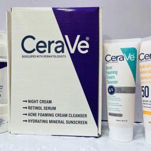 CeraVe 4 in 1 Skincare Kit Night Cream, Sunblock, Cleanser & Serum for Radiant Skin - Image 4