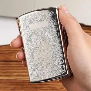 Metal Cigarette Case Dispenser Case Ultra-Thin Portable Men's Cigarette Case With 12 Cigarette Capacity Silver - Image 2