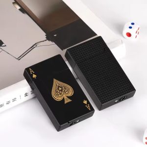 Jet Torch Playing Card Lighter, Green Flame Ace Card Lighter Windproof Refillable Lighter Playing Cards Cool Design (Metal Body) - Image 8