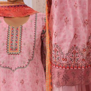 IDEALIST BY MTF 3-piece Digital Printed Heavy Embroidered Lawn Shirt unstitched  suit (pink ) - Image 4