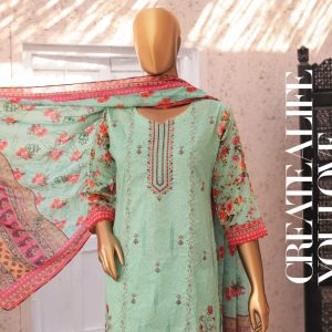 IDEALIST BY MTF 3-piece Digital Printed Heavy Embroidered Lawn Shirt unstitched  suit  design 05 - Image 3