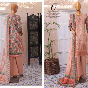 IDEALIST BY MTF 3-piece Digital Printed Heavy Embroidered Lawn Shirt unstitched  suit  design 06 - Image 4