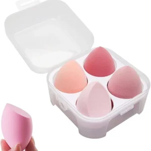 Beauty Blender 4 Pcs Set With Holder Box (Random color) - Image 4