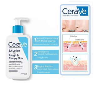 Cerave Sa Lotion For Rough & Bumpy Skin Vitamin D, Hyaluronic Acid, Lactic Acid & Salicylic Acid Lotion (237ml) - Image 3