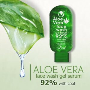 Aloe Vera Face Wash (100ml) By Vcare Products) | Extracts from Aloevera Gel and Neem Serum | Aloe vera face wash for oily skin | Organic Aloe Vera face wash 100ml - Image 4