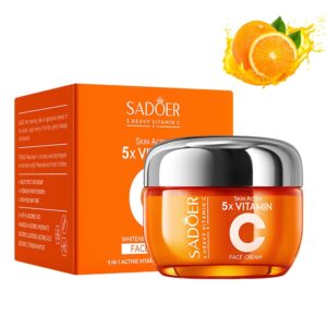 Sadoer 5 Heavy Vitamin C Skin Active whitening Cream | Vitamin C Hydrating Face Cream - Glowing & Repairing Moisturizer for Fine Lines, Wrinkles & Uneven Skin Tone | Whitening Cream - Image 4