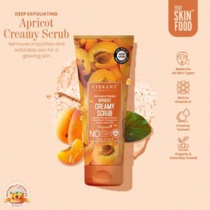 Vibrant Beauty Brightening Apricot Hydrating Creamy Scrub, For All Skin Types, (200ml) - Image 2