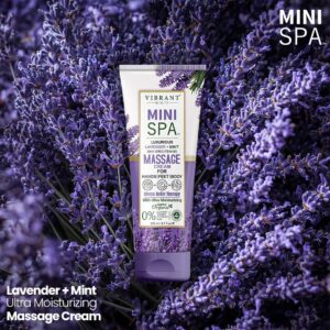 Vibrant Beauty Mini Spa Luxurious Lavender+Mint Skin Brightening Massage Cream With Ultra Moisturising (200ml) - Image 2