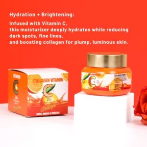 Collagen Vitamin C + E Cream Best Skin Moisturizing Collagen Vitamin C Face Cream for Brightening 50g - Image 2