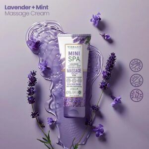 Vibrant Beauty Mini Spa Luxurious Lavender+Mint Skin Brightening Massage Cream With Ultra Moisturising (200ml) - Image 7